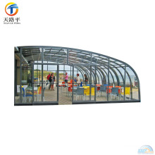 High Quality Aluminum Frame Curved Roof Glass Sunroom